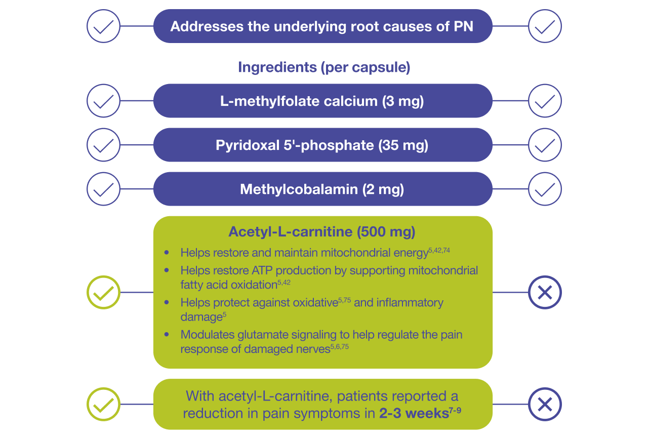 Vitamins and supplements list for PRO and FC with key ingredients and their benefits on a white background