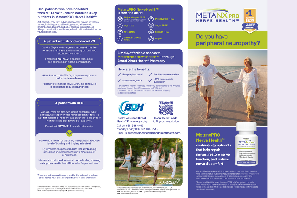 Metanx Nerve Health Trifold patient leave-behind