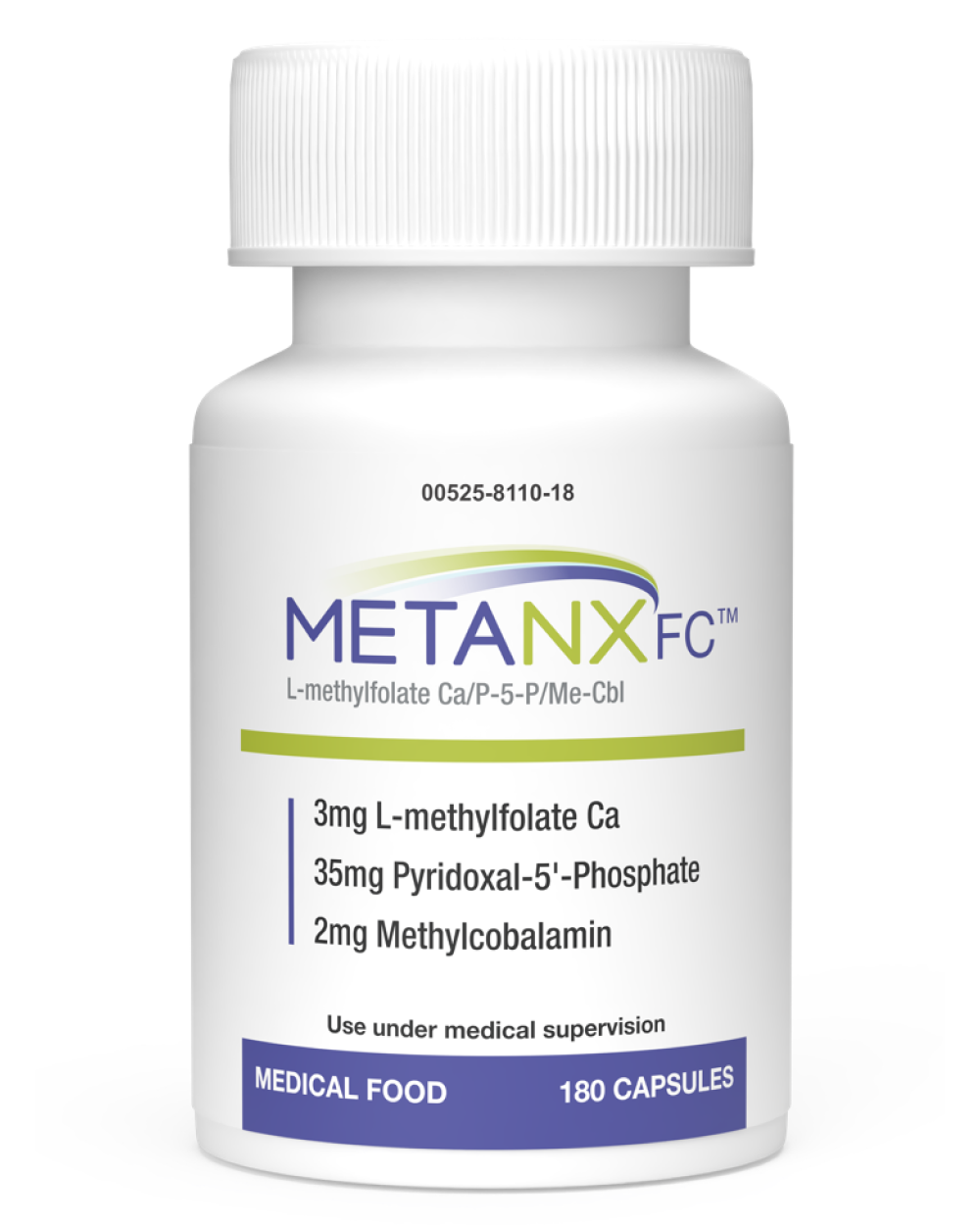 METANX FC™ 180ct bottle on a white background