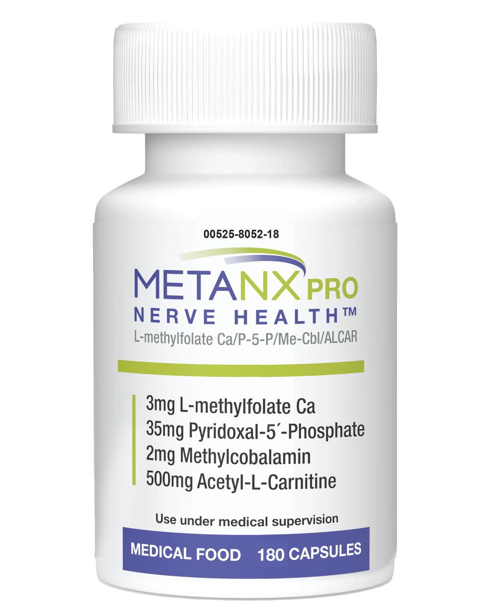 METANX Pro Nerve Health™ 180 ct bottle on a white background